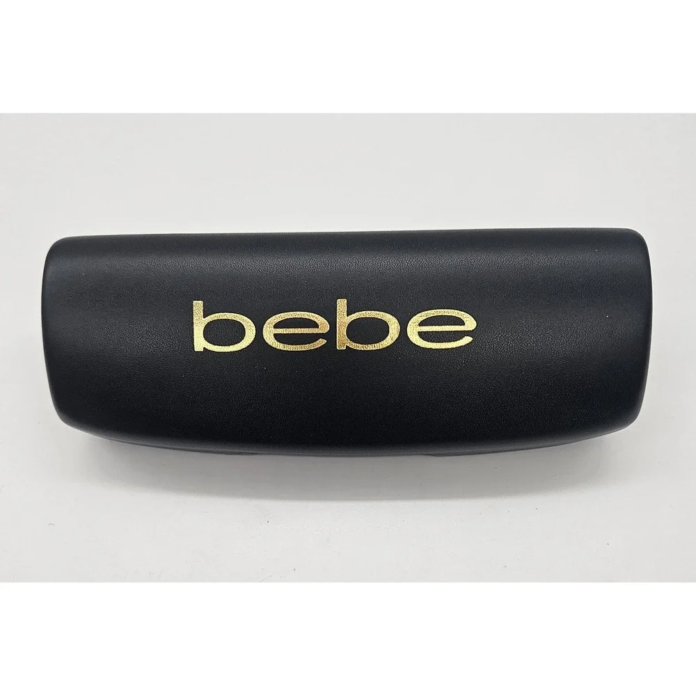 Bebe Eyeglasses Sunglasses Glasses Case Clamshell Black Gold Lettering